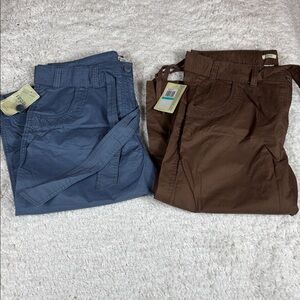 Pantalon Cargo Capri Izod Femme – Taille 12, Coton Bleu, Neuf Avec étiquettes